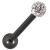 1.6mm Gauge PVD Black on Titanium Smooth Glitter Balls Barbell - view 2