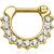 14ct Gold Jewelled Septum Clicker Ring - view 1