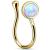 Gold IP-Plated Opal Clip-on Nose Ring - view 1