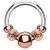 1.2mm Gauge Steel Hinged Segment Ring with Rose Gold Beads - view 1