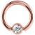 PVD Rose Gold Jewelled Ball Closure Ring - view 1