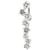 Sterling Silver Reverse Eight Cascading Stars Belly Bar - view 3