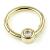 14ct Yellow Gold Single Jewel Hinged Ring - view 1