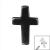 1.2mm Gauge Titanium Labret with Black Crucifix - Internally-Threaded - view 2