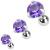 Triple Pack of Round Jewel Ear Studs - view 1