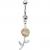 Sterling Silver Rose Belly Bar - view 1