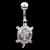 Sterling Silver Jewelled Turtle Belly Bar - view 1