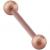 1.2mm Gauge PVD Rose Gold on Steel Barbell with Shimmer Balls - view 1
