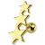 Gold Steel Triple Stars Ear Stud - view 1