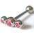 1.6mm Gauge Steel Triple Gem Barbell - view 2