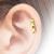 Gold Steel Triple Stars Ear Stud - view 2