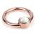 PVD Rose Gold on Titanium Opal Disc Hinged Ring - view 1