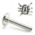 1.2mm Gauge Titanium Labret with Steel Spider - Internally-Threaded - view 1