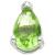 1.2mm Gauge 14ct White Gold Peridot Teardrop Gem Attachment - Internally-Threaded - view 1