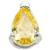 1.2mm Gauge 14ct White Gold Citrine Teardrop Gem Attachment - Internally-Threaded - view 1