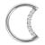 Hinged Titanium Jewelled Crescent Moon Ring - view 1