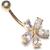 9ct Gold Flower Petals Belly Bar - view 3