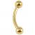 1.6mm Gauge PVD Gold on Titanium Banana with Equal Balls - view 2