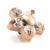 1.2mm Gauge Titanium PVD Rose Gold Jewelled 5-Petal Flower Barbell - Internally-Threaded - view 2