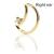 14ct Yellow Gold Moon-Shaped Jewelled Continuous Ring - view 2