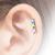 Rainbow Steel Triple Stars Ear Stud - view 2