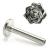 1.2mm Gauge Titanium Labret with Steel Rose - Internally-Threaded - view 1
