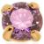 1.2mm Gauge 14ct Yellow Gold Claw Set Amethyst Gem Attachment - Internally-Threaded - view 1