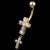 9ct Gold Twin Crucifix Belly Bar - view 4