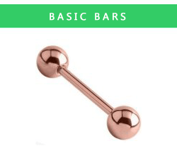 PVD Rose Gold on Steel Barbells