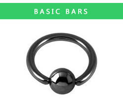 PVD Black on Titanium Ball Closure Rings