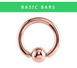 PVD Rose Gold Ball Closure Rings